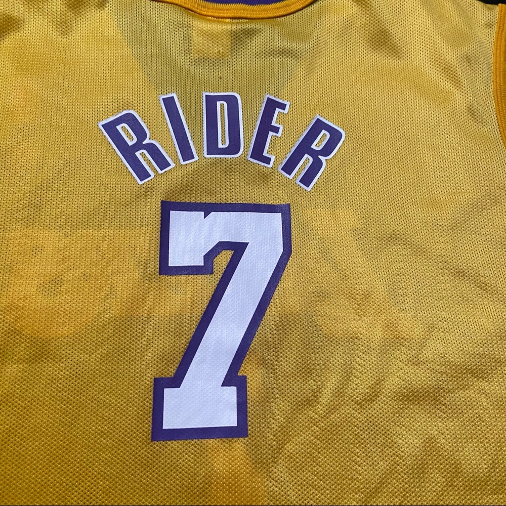 Vintage 90s Champion NBA Los Angeles Lakers Jersey 7 Isaiah Rider Size 48 Men XL - Picture 11 of 11